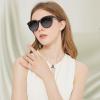 AVAWAY Round Womens Sunglasses Polarized Trendy Black Acetate UV Protection Anti Glare Sun Shades Fashion Sunnies view 2