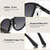 AVAWAY Round Womens Sunglasses Polarized Trendy Black Acetate UV Protection Anti Glare Sun Shades Fashion Sunnies view 4