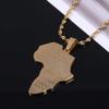 Africa Map Flag Pendant Chain African Maps Jewelry With Country Flags (Gold 11) view 2