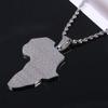 Africa Map Flag Pendant Chain African Maps Jewelry With Country Flags (Silver 8) view 2