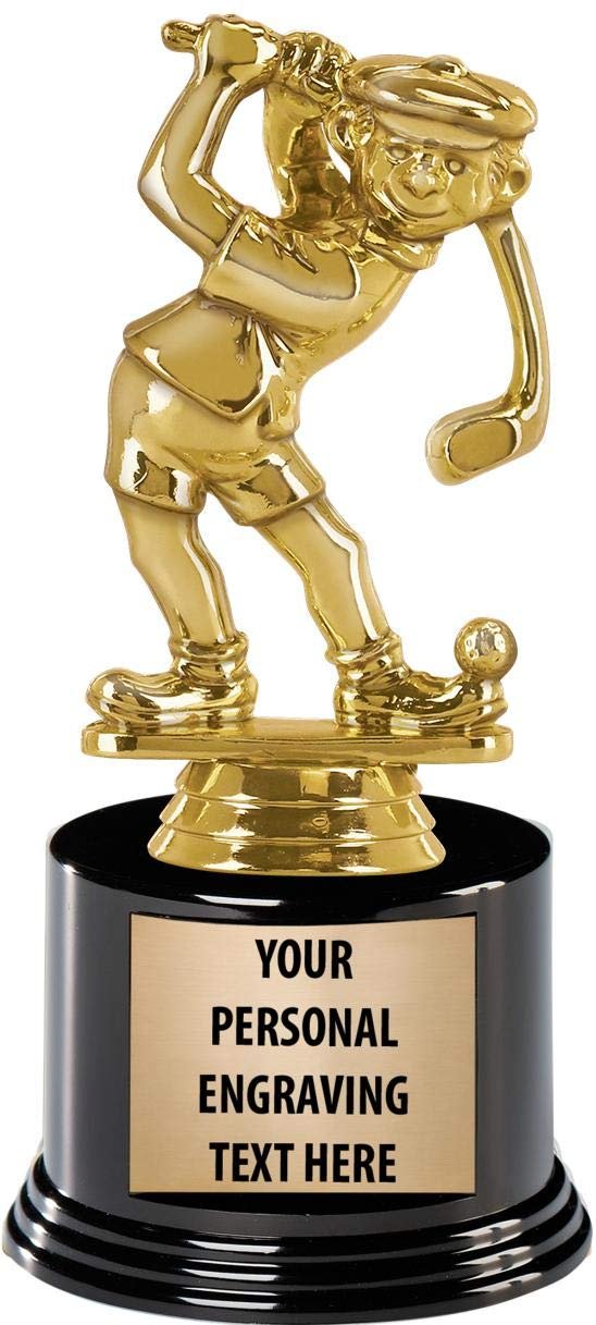Crown Awards Golf Trophies with Custom Engraving, 6.25" Personalized Male Funny Golf Trophy On Deluxe Round Base 1 Pack