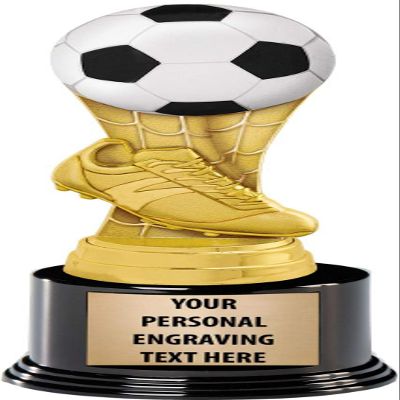 Crown Awards Bulk Soccer Trophies with Custom Engraving, 7.25" Personalized Kids Soccer Ball Trophy On Deluxe Round Base 10 Pack