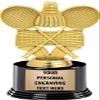 Crown Awards Badminton Trophies with Custom Engraving, 7.25" Personalized Badminton Racquets Trophy On Deluxe Round Base 50 Pack Prime view 1