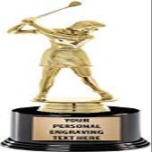 Crown Awards Golf Trophies with Custom Engraving, 7.25" Personalized Female Golfer Trophy On Deluxe Round Base 10 Pack