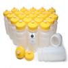 Rolling Sands Reusable Bulk Water Bottles 24 Pack - 20 Oz Sports Water Bottles, USA Made, BPA-Free, Wide Mouth for Easy Cleaning, Dishwasher Safe, Break Resistant - Clear Frost Bottle/Yellow Lid view 1
