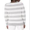 Amazon Essentials Women's Long-Sleeve Lightweight Crewneck Sweater (Available in Plus Size), Light Grey Heather Stripe, XX-Large view 3