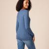 Amazon Essentials Women's Lightweight Long-Sleeve Cable Crewneck Sweater (Available in Plus Size), Blue Heather, Medium view 3