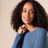Amazon Essentials Women's Lightweight Long-Sleeve Cable Crewneck Sweater (Available in Plus Size), Blue Heather, Medium view 4