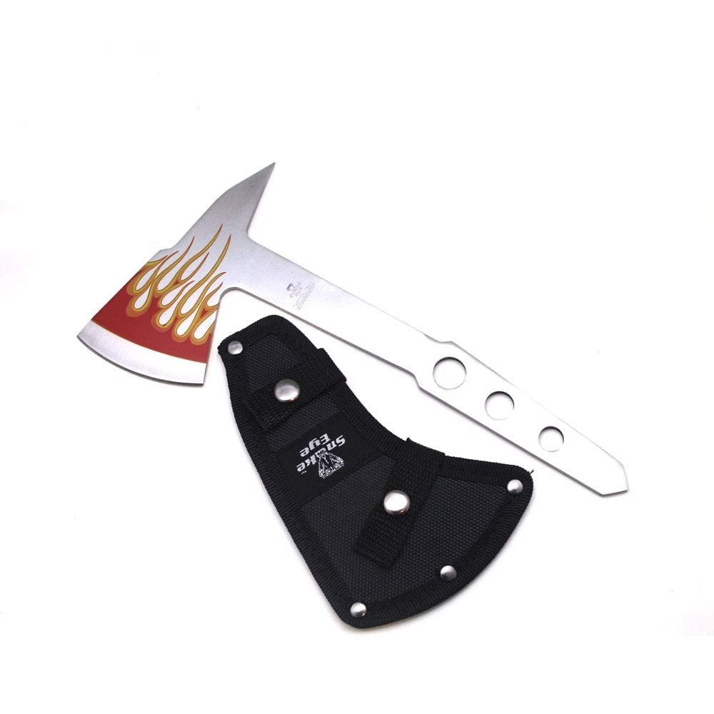 Snake Eye Tactical Compact Tomahawk Full Tang Camping Axe Hunting Fishing Throwing Survival (FLAME)