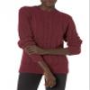 Amazon Essentials Women's Soft Fisherman Cable Long-Sleeve Crewneck Sweater (Available in Plus Size), Dark Burgundy, XX-Large view 1