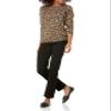 Amazon Essentials Women's Long-Sleeve Lightweight Crewneck Sweater (Available in Plus Size), Camel Cheetah, Large view 4