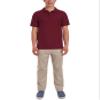 Chaps Young Mens Uniform Short Sleeve Stretch Pique Polo, Burgundy, 36/37 view 3
