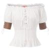Belle Poque Women Victorian Gothic Blouse Renaissance Peasant Off Shoulder Top White XL view 1