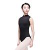 118141030 Mesh Sleeveless Ballet Leotards Button Back Fashion Leotards (L, Black) view 1