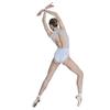 118141030 Mesh Sleeveless Ballet Leotards Button Back Fashion Leotards (XL, Fog Blue) view 4