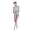 118141030 Mesh Sleeveless Ballet Leotards Button Back Fashion Leotards (L, Fog Blue) view 1