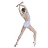 118141030 Mesh Sleeveless Ballet Leotards Button Back Fashion Leotards (L, Fog Blue) view 4