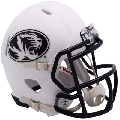 NCAA Missouri Tigers Helmet Mini SpeedHelmet Replica Mini Speed Style Matte White, Team Colors, One Size