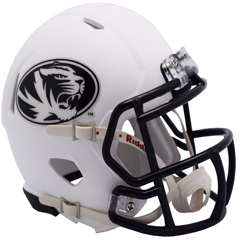 NCAA Missouri Tigers Helmet Mini SpeedHelmet Replica Mini Speed Style Matte White, Team Colors, One Size
