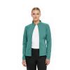 Natural Uniforms Women's Ultra Soft Stretch Zip Up Scrub Jacket (Teal, Small) view 4