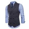 Colygamala Men's Plaid Design Dress Vest V-Neck Slim Waistcoat 2017030705-DG-L/4XL view 2