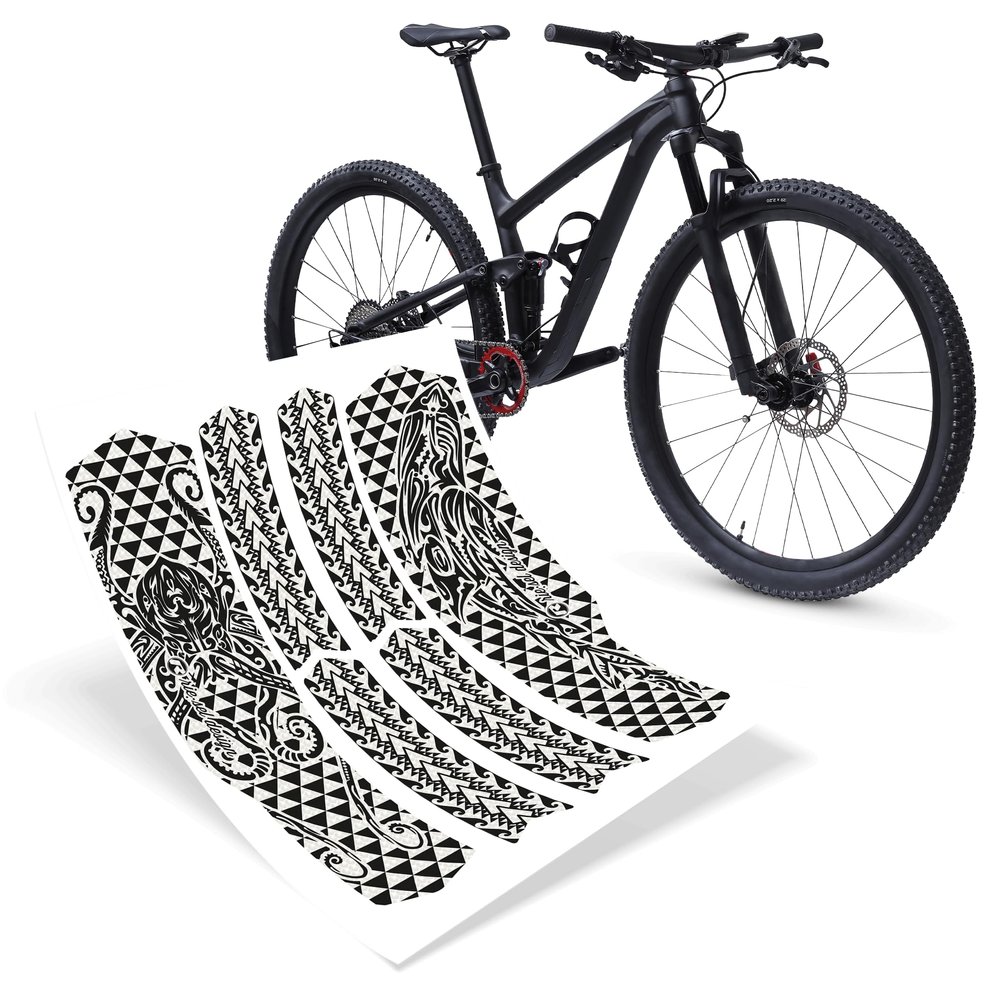 Riesel Design Protective Stickers Triangle Rear Bike Frame - Tape 3000 Honeycomb - Maori