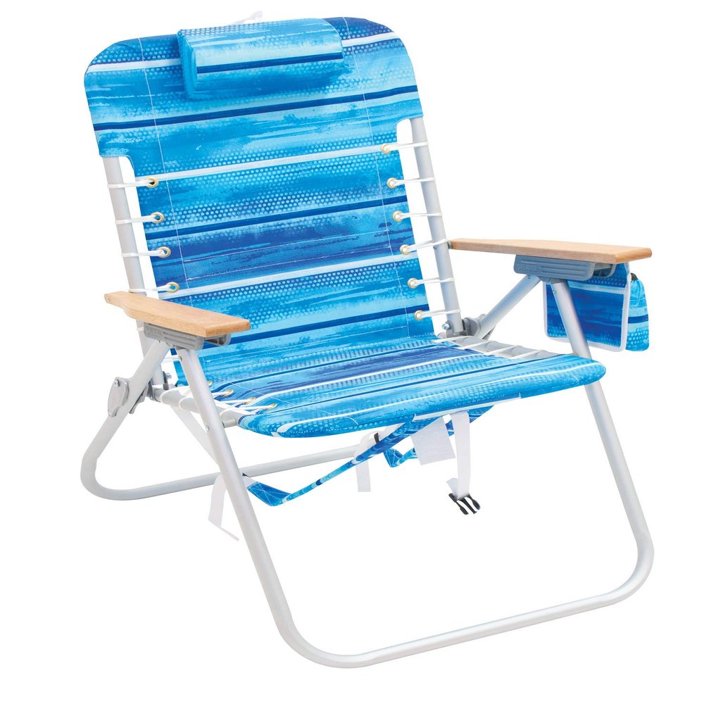 Rio Brands 4-Position Hi-Boy Backpack Beach Chair, Folding Chair for Outdoors, Stripe