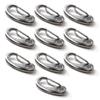 50mm Climbing Carabiner Clip 304 Stainless Steel Spring Snap Hooks Nonlocking Keychain (Pack of 10)