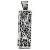 Sterling Silver Mezuzah Necklace Floral Pattern Cuboid Shape 15/16 inch 24 inch BXO_19 view 1