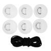 YiMusic Heavy Duty SUP Bungee Deck Rigging Kit with 6 Pieces Stainless Steel D-Ring Patch Suit for PVC Inflatable Boat Kayak Canoe Deck Accessories (White) view 1
