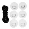YiMusic Heavy Duty SUP Bungee Deck Rigging Kit with 6 Pieces Stainless Steel D-Ring Patch Suit for PVC Inflatable Boat Kayak Canoe Deck Accessories (White) view 2