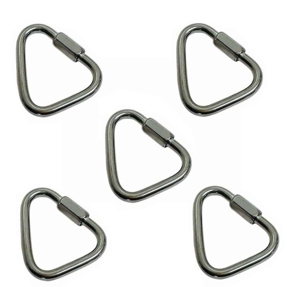 5 PCS Stainless Steel 1/4" Marine Triangle Quick Link 880 LBS Shackle Boat Rig