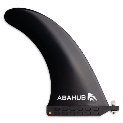 Abahub 10'' SUP Single Center Fin with 1 No Tool Fin Screw, Fiberglass Reinforeced 10 inch SUP Replacement Fins for Surfing, Surfboard, Stand-up Paddle Board, Longboard, Black