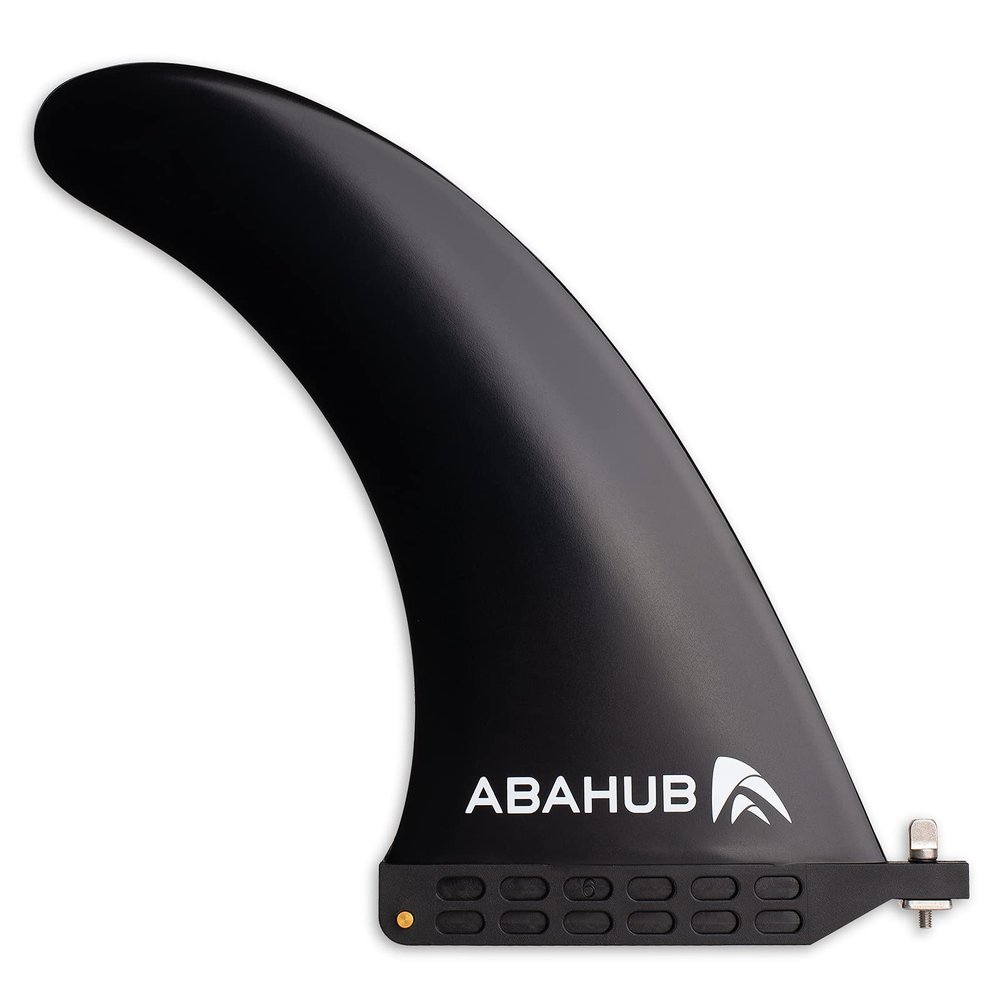 Abahub 10'' SUP Single Center Fin with 1 No Tool Fin Screw, Fiberglass Reinforeced 10 inch SUP Replacement Fins for Surfing, Surfboard, Stand-up Paddle Board, Longboard, Black