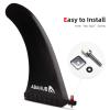 Abahub 10'' SUP Single Center Fin with 1 No Tool Fin Screw, Fiberglass Reinforeced 10 inch SUP Replacement Fins for Surfing, Surfboard, Stand-up Paddle Board, Longboard, Black view 4