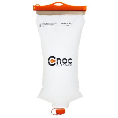 Vecto Water Collection and Filtration Bag 2 Liter Orange - 28mm Neck Compatible With Popular Filters - Wide Opening For Easy Water Collection - Lightweight, Compact, Durable Tethered Cap and Slider