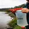 Vecto Water Collection and Filtration Bag 2 Liter Orange - 28mm Neck Compatible With Popular Filters - Wide Opening For Easy Water Collection - Lightweight, Compact, Durable Tethered Cap and Slider view 3