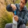 Vecto Water Collection and Filtration Bag 2 Liter Orange - 28mm Neck Compatible With Popular Filters - Wide Opening For Easy Water Collection - Lightweight, Compact, Durable Tethered Cap and Slider view 4