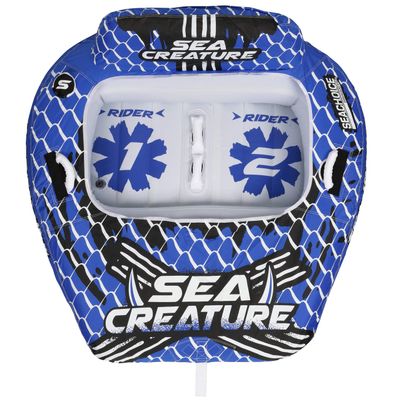 Seachoice Sea-Creature Towable Tube, Open Top Boat Tube w/ Backrests, 2 Person, 60 In. X 58 In.