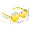 Maxdot Heart Shape Sunglasses Rimless Transparent Heart Glasses Party Favors (Transparent Yellow) view 2