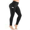 PHISOCKAT High Waist Yoga Pants Women with Pockets, Leggings for Women Tummy Control, Workout Leggings Black view 1