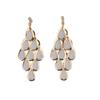 GRACE JUN Handmade Multi-layer Shiny Sequin Clip on Earrings No Pierced and Dangle Drop Earrings for Women  (Gold White) view 1