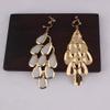 GRACE JUN Handmade Multi-layer Shiny Sequin Clip on Earrings No Pierced and Dangle Drop Earrings for Women  (Gold White) view 3