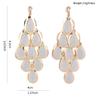GRACE JUN Handmade Multi-layer Shiny Sequin Clip on Earrings No Pierced and Dangle Drop Earrings for Women  (Gold White) view 4