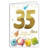 69-2030 Birthday Card for Men and Women 35 Years - Kitchen Chef BBQ Hamburger Cake Cupcake Patisserie Blue Cord Hat view 1