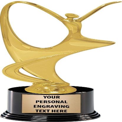 Crown Awards Dance Trophies with Custom Engraving, 7.25" Personalized Contemporary Dancer Trophy On Deluxe Round Base 10 Pack