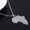 Africa Map Flag Pendant Chain African Maps Jewelry With Country Flags (Silver 7) view 3