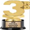 Crown Awards 3rd Place Trophies with Custom Engraving, 7.25" Personalized Third Place Award Trophy On Deluxe Round Base 10 Pack view 1