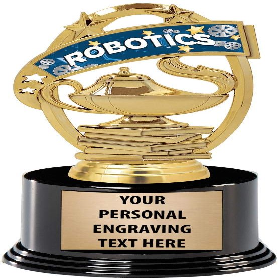 Crown Awards Robotics Trophies with Custom Engraving, 7.25" Personalized Robotics Science Trophy On Deluxe Round Base 10 Pack Prime