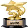 Crown Awards Star Trophies with Custom Engraving, 7.25" Personalized Gold Star Rocket Trophy On Deluxe Round Base 10 Pack view 1